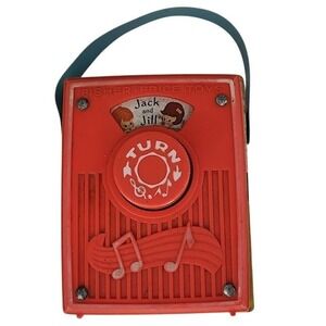 Vtg 1960s Fisher #772 Price Jack and Jill Pocket Radio Music Box Works w/strap